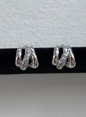 Aaim 复古港风几何耳环女小众设计感高级气质耳钉925银针耳饰