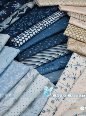 美国进口棉布 手工拼布 Blue Escape 蓝色忘忧海  E