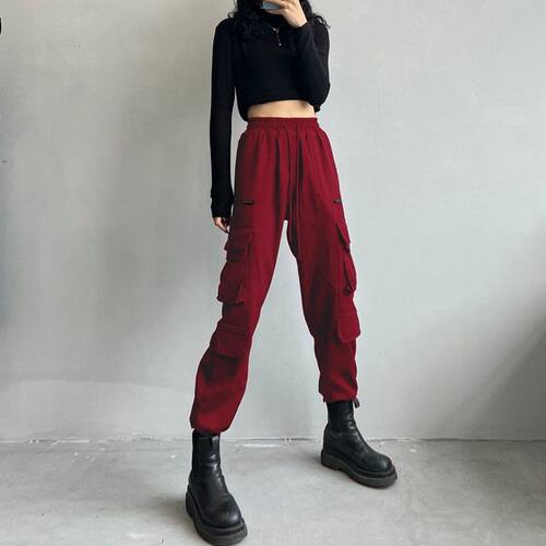 工装裤女配马丁靴的裤子春秋2025新款爆款小个子运动女裤冬季九分