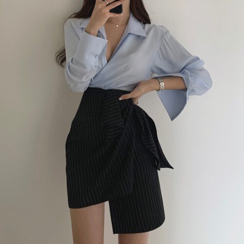 小众设计绑带仙女衬衫气质修身