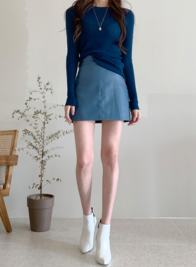 三小姐的咖啡pu小皮裙A字裙半身裙2026新款女秋冬高腰包臀裙短裙