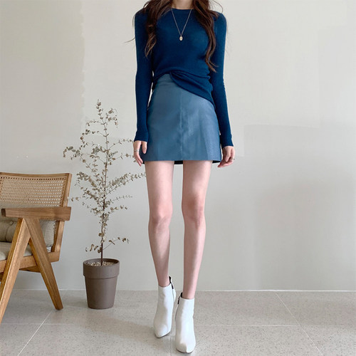 三小姐的咖啡pu小皮裙A字裙半身裙2026新款女秋冬高腰包臀裙短裙