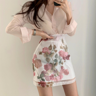 三小姐的咖啡港风抗皱衬衫衬衣2026新款女春秋长袖薄款透视上衣