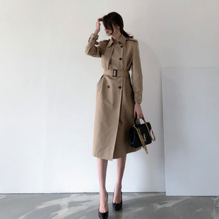 三小姐的咖啡英伦风中长款风衣2026新款女春秋修身过膝外套大衣