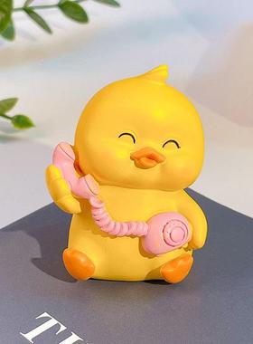 卡通开心HAPPY鸭摆件摆件女创意潮流车载摆饰创意家居桌面装饰品
