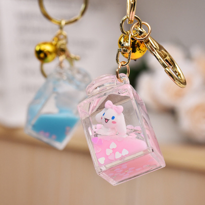 亚克力香水瓶玉桂狗漂浮布丁狗钥匙链挂件流沙入油液体创意钥匙扣,电动车/配件/交通工具,更多电动车零/配件,淘宝优惠券,粉丝福利购,淘宝优惠卷