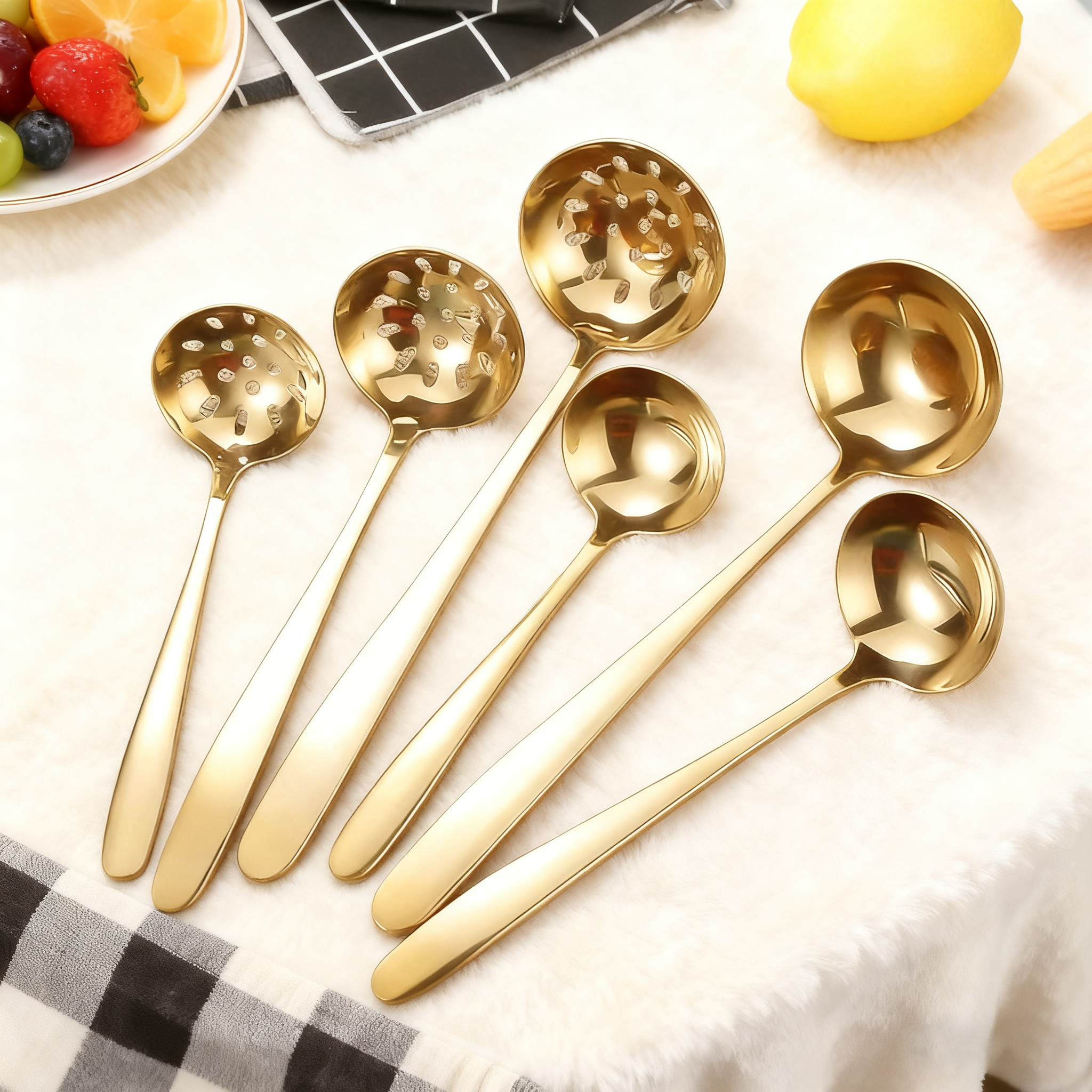 304汤勺食品级不锈钢火锅勺漏勺