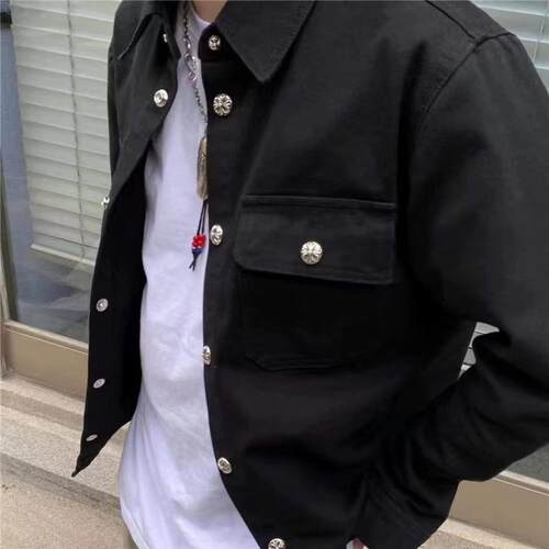 正确~十字架银扣工装夹克