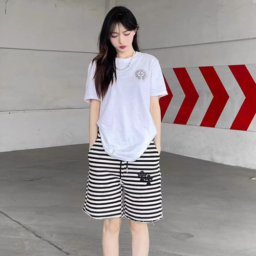 26夏十字架美式条纹运动短裤女