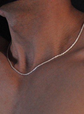 波光粼粼项链锁骨链男士裸链蛇骨精致素链百搭小众百搭轻奢高级感