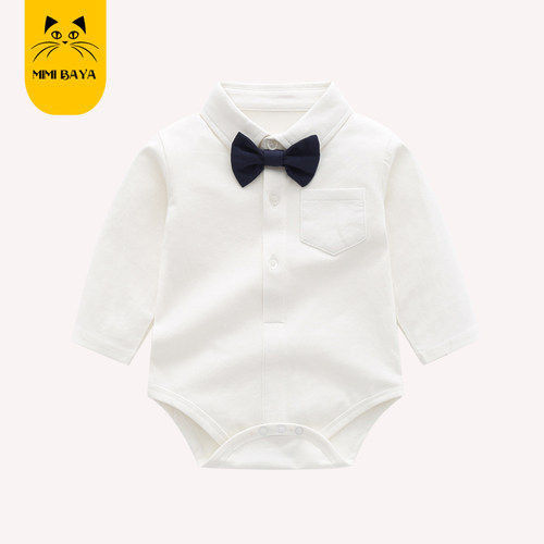 男宝宝春秋薄款包屁哈衣