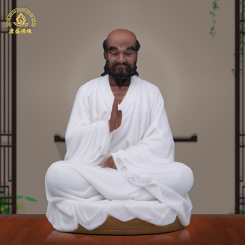 达摩祖师佛像汉白玉禅意摆件