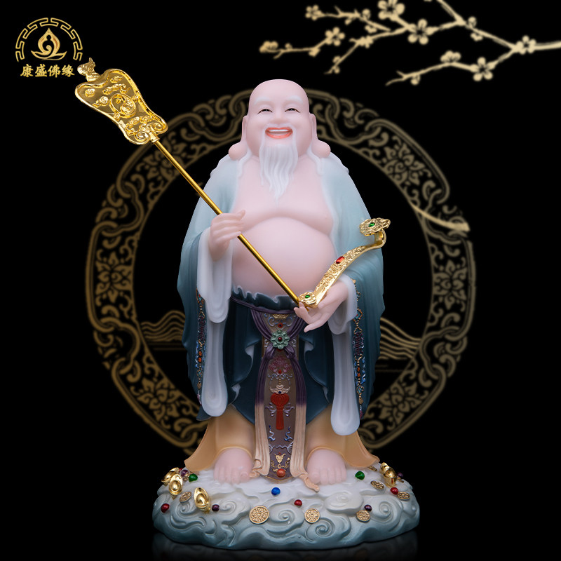 赤脚大仙神像汉白玉彩绘新品居家桌面供奉工艺品摆件赤脚金仙像