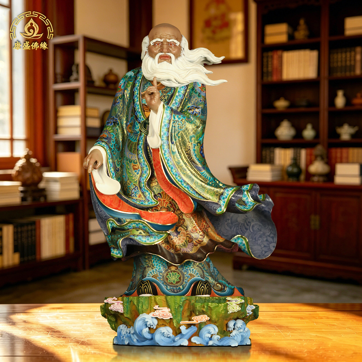 老子神像铜精工创世圣人道家始祖