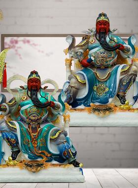 汉白玉关公神像坐款武财神招财关圣帝关二爷帝君供奉关羽摆件佛像