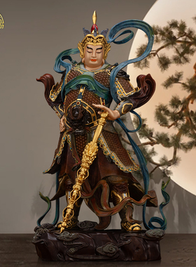 韦陀菩萨纯铜热着色工艺