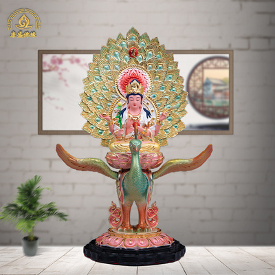 孔雀明王佛像树脂彩绘