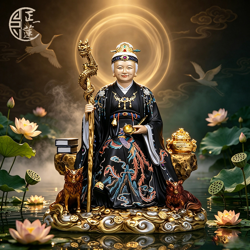 康盛佛缘黑妈妈仙铜像供奉摆件