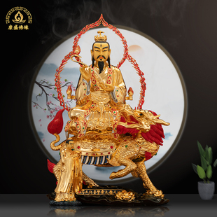 纯铜鎏金镶钻九天应元雷神普化天尊雷祖家用供奉玄关摆放