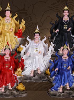 汉白玉九尾娘娘神像桌面摆件