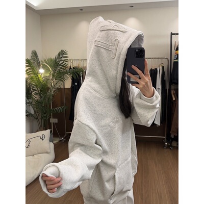 HandSeven美式大字母刺绣连帽衫