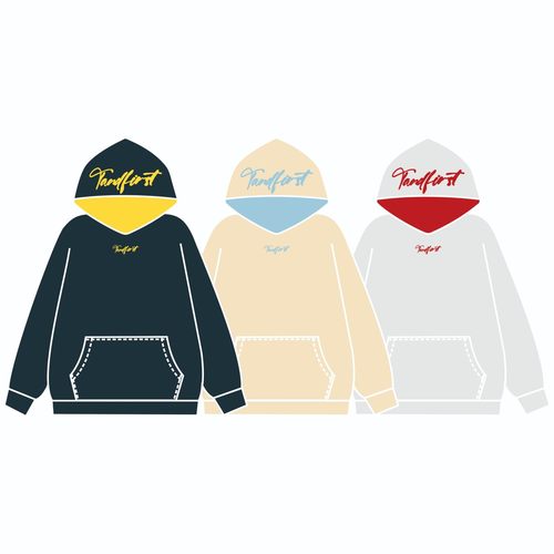 HandSeven韩版减龄校园感刺绣字母卫衣秋冬季宽松显瘦休闲连帽衫