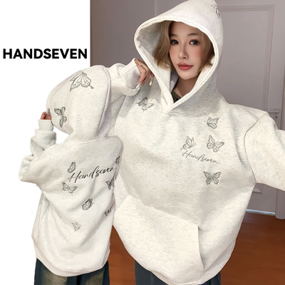 HandSeven韩系ins氛围感连帽卫衣