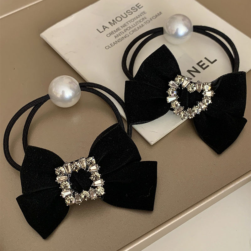 千金少女爱心闪钻蝴蝶结发圈