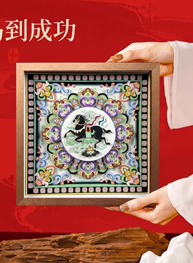 马到成功非遗剪纸立体摆件装饰画