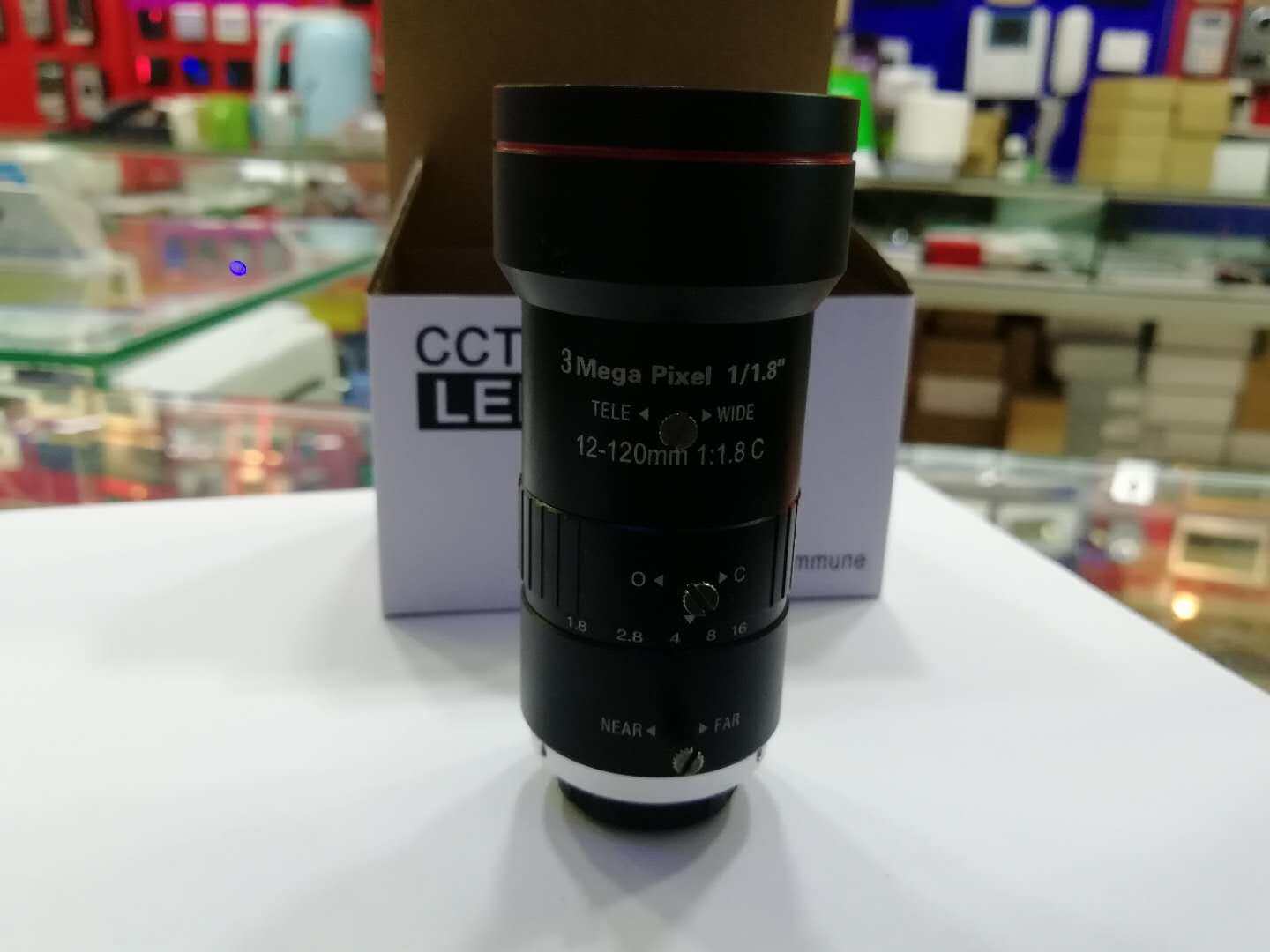工业变焦 长焦镜头12-120mm 可调焦距与光圈 大靶面1/1.8" c接口
