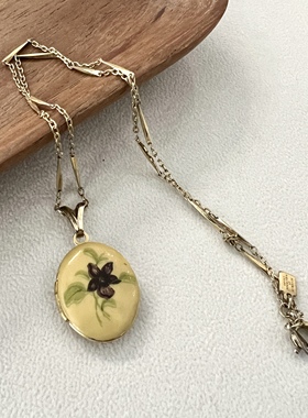 中古饰品古董首饰像片盒吊坠