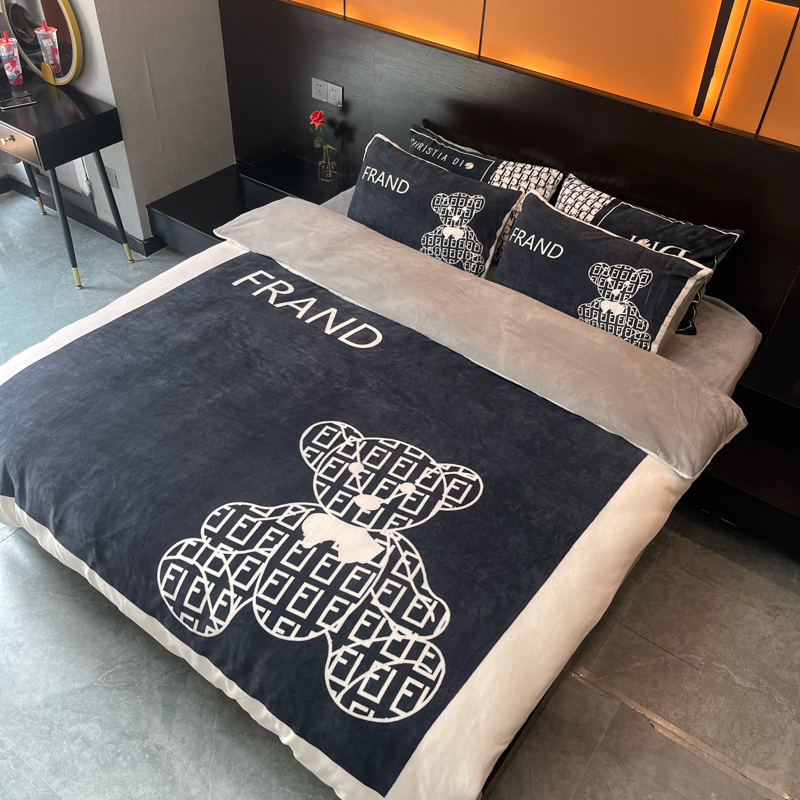 轻奢三件床上用品四件套冬季牛奶绒双面加厚被套床单珊瑚绒法兰绒