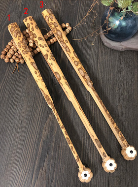 定制精品湘妃扇子9寸竹梅鹿折扇