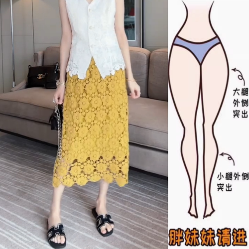 流行设计感小众中长裙女2025春季