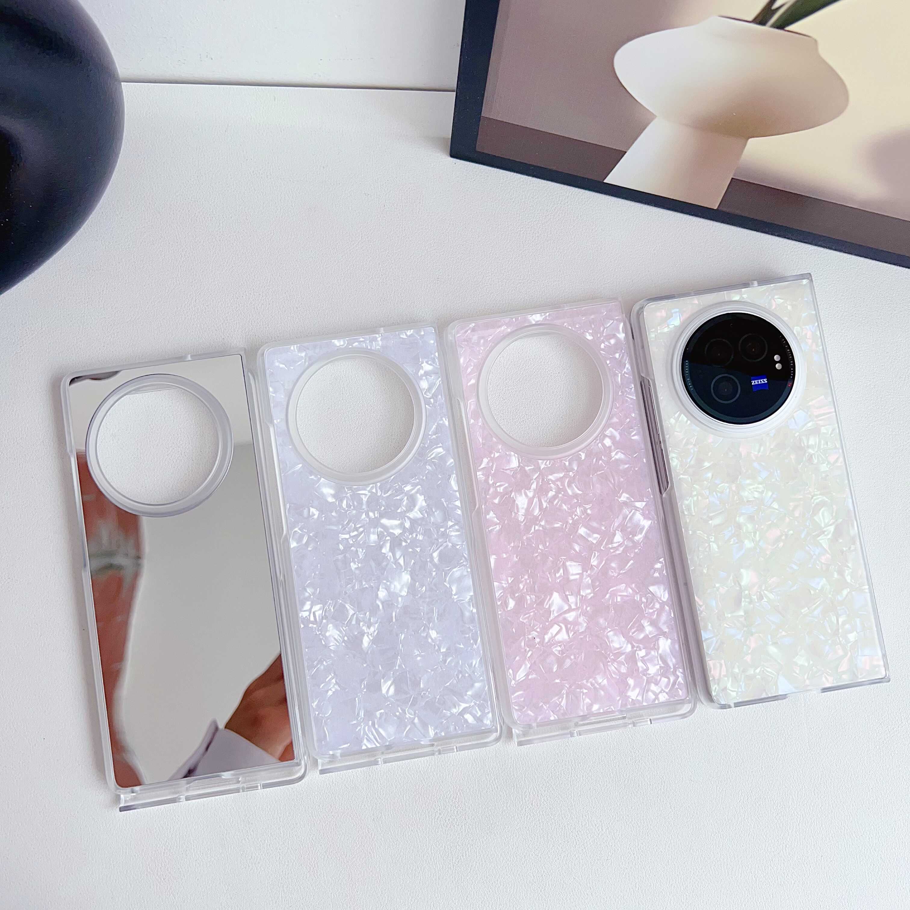 防摔镭射贝壳纹小众手机壳