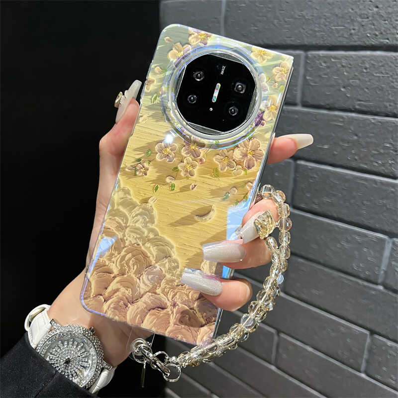 华为MateX5渐变油画花朵软壳