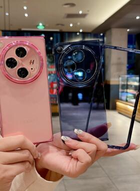 适用OPPO Find N3折叠屏手机壳超薄左右简约高级感透明不发黄耐刮带磁吸支架oppo保护套镜头findn3防摔硬壳