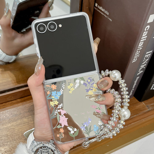 镜面花卉适用三星ZFlip8手机壳