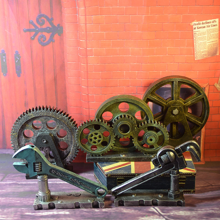 怀旧复古工业控齿轮摆件 创意ktv餐厅酒吧火锅店装饰工艺品摆件