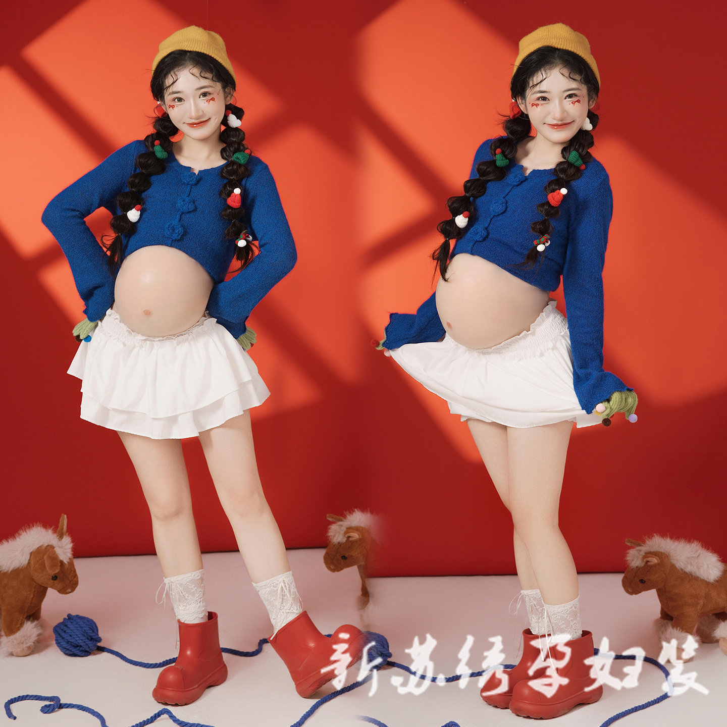 影楼韩系小清新甜美可爱毛衣孕妈