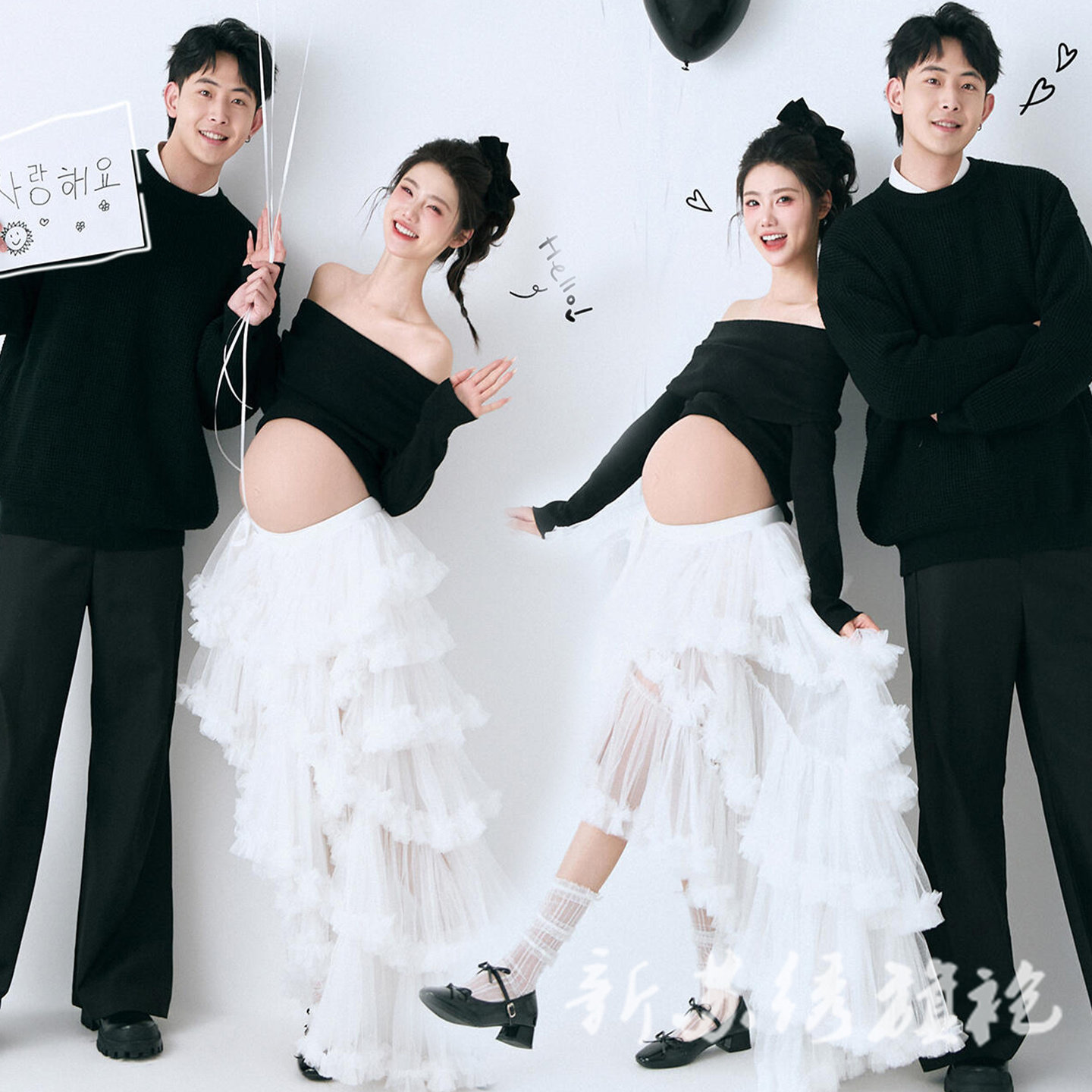 依媚坊韩系甜美孕妇写真纱裙