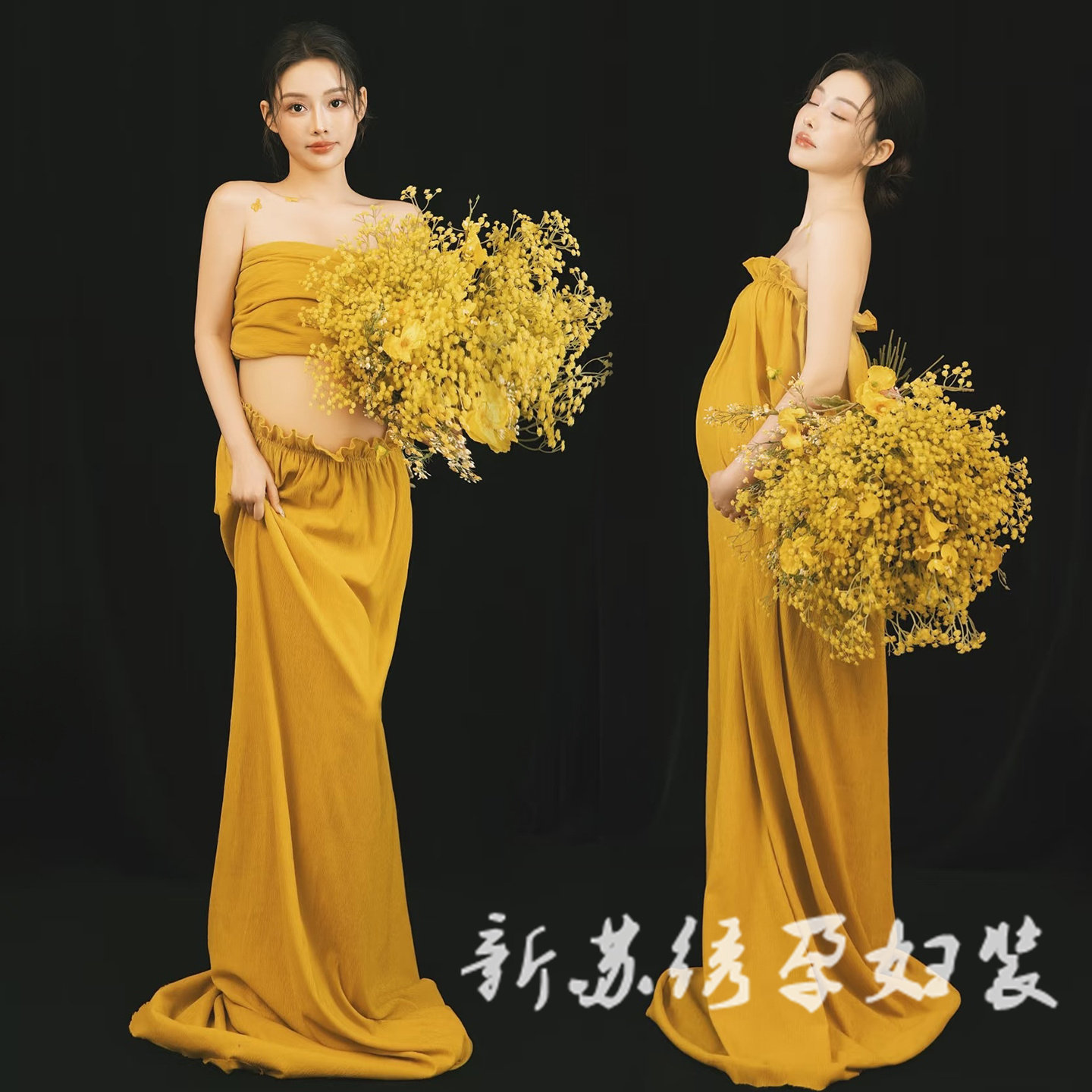 依媚坊复古中式禅意孕妇写真服