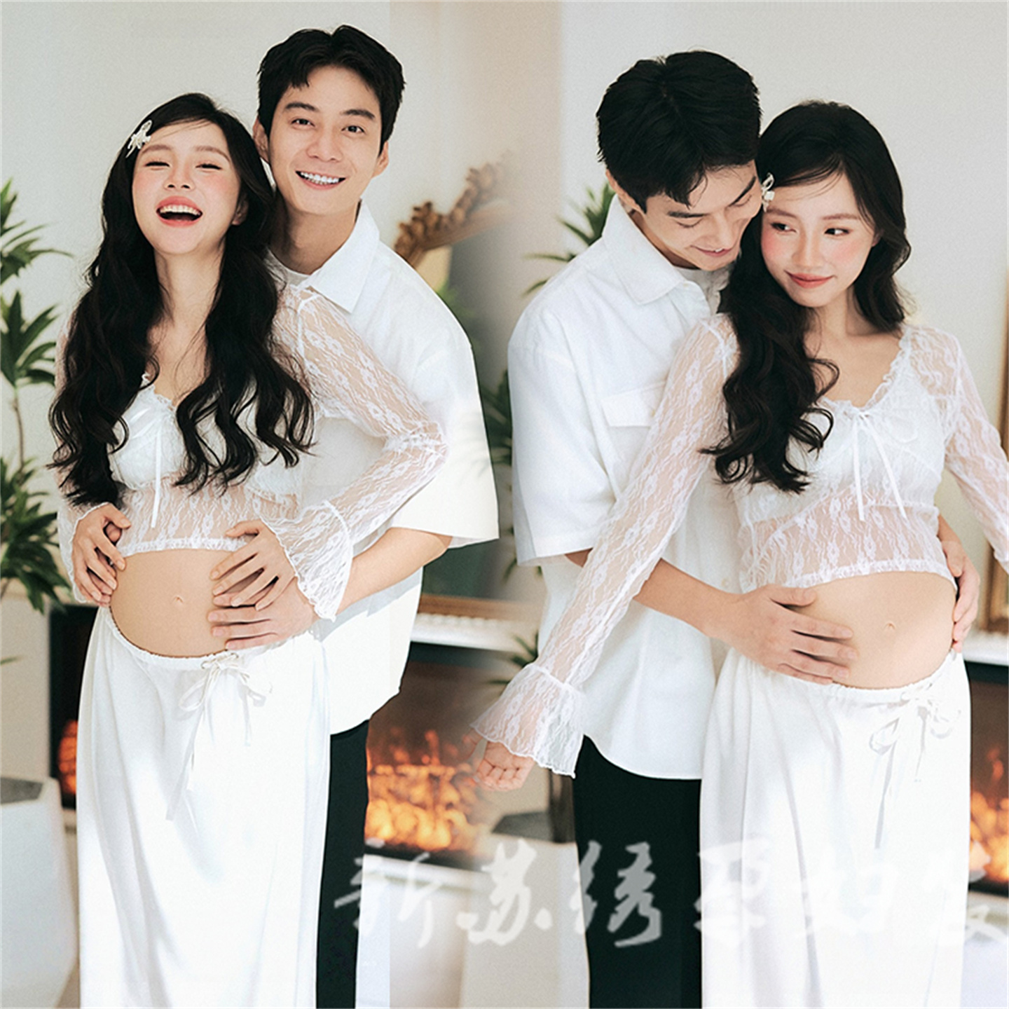 情侣孕妇写真韩系简约氛围拍照服