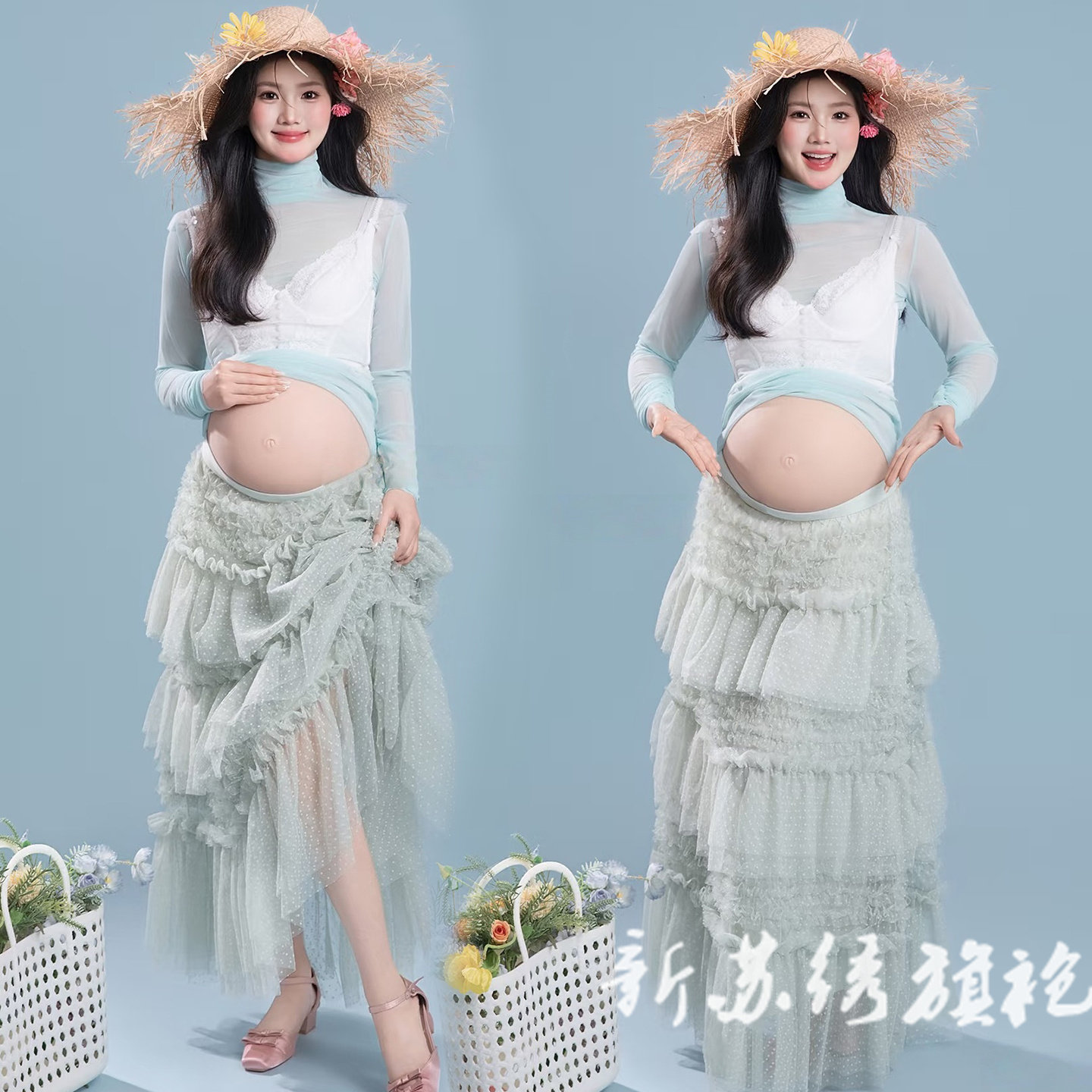 依媚坊韩系甜美蕾丝孕妇写真服