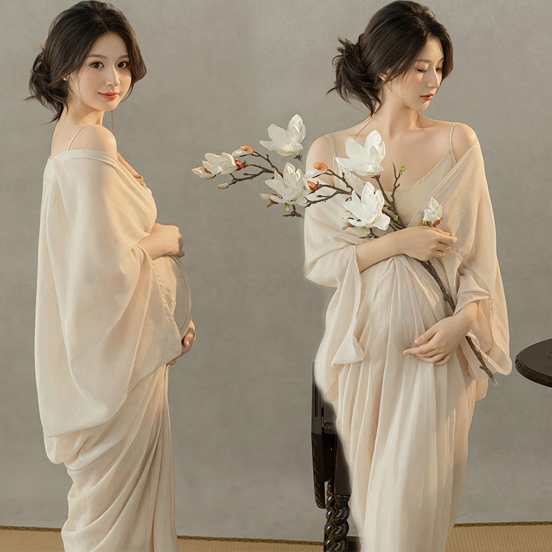 影楼新款情侣孕妇艺术写真温柔简约小清新甜美温馨写真照摄影服装