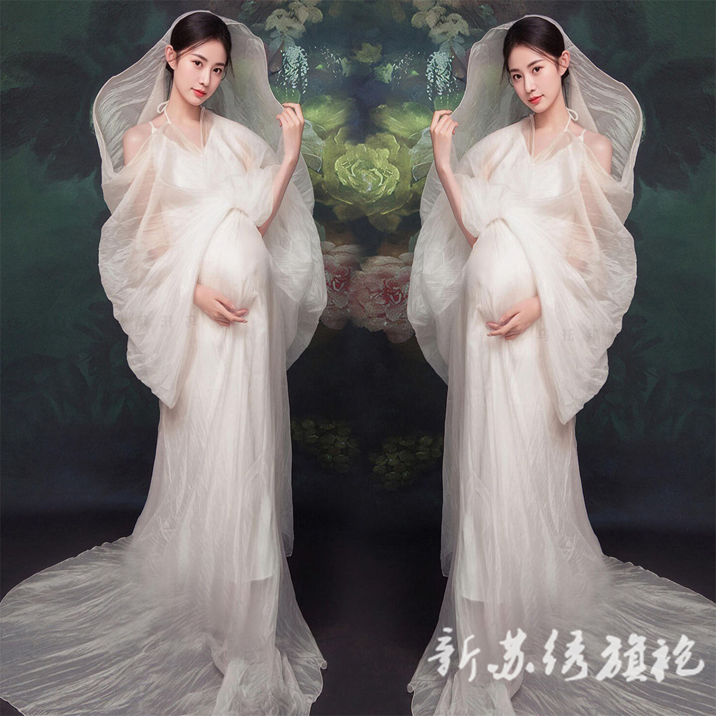 依媚坊孕妇写真复古油画风服装