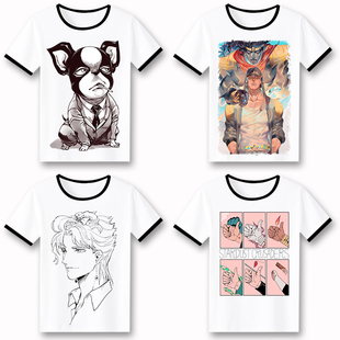 JOJO的奇妙冒险短袖t恤男动漫周边衣服青少年日系宽松上衣定制cos