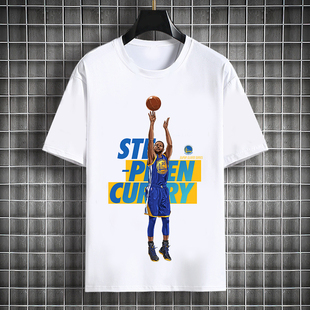 潮牌篮球科比球星短袖t恤湖人队纪念男女同款库里衣定制队标服