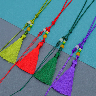 车挂 包包挂绳手工编织diy带流苏手机把玩件绳子翡翠玛瑙饰品挂绳