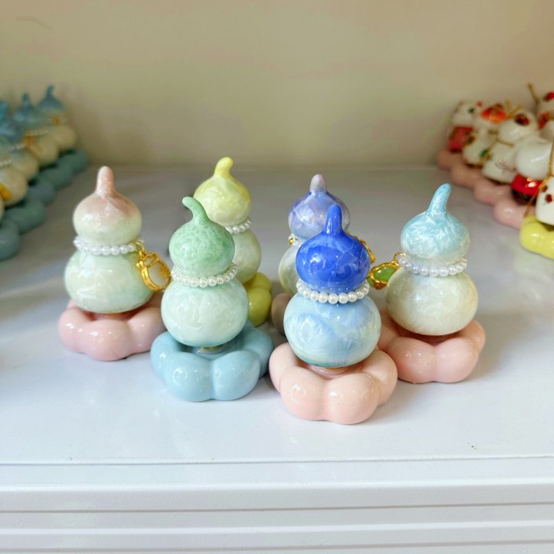 景德镇陶瓷葫芦转转乐桌面摆件车载摆件随手礼送朋友,家居饰品,桌面摆件,淘宝优惠券,粉丝福利购,淘宝优惠卷